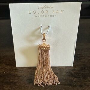Kendra Scott Rose Gold-tone Charm Pendant Tassel Square 715 NWT